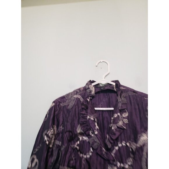 Dressbarn Womens S Jacket Purple Crepe Ribbon Bows Coquette Whimsy Evening Wear - Picture 5 of 7